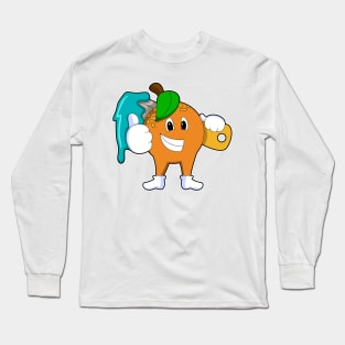 Orange as Painter with Paint brush Long Sleeve T-Shirt